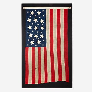 A rare 13-Star American National Flag with 21 'Scattered Stars' circa 1824 and updated later