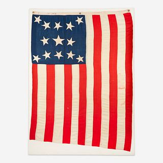 A Civil War Era 13-Star Southern Sanctuary American National Flag Possibly made by Sarah Applegate Cooper (1829-1904), Monmouth County, NJ