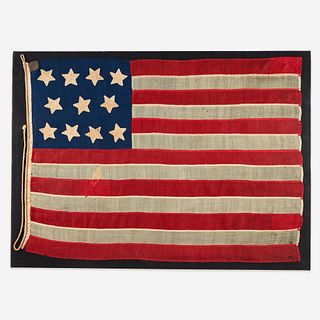 A Civil War era 11-Star Southern Sanctuary American National Flag 1860's