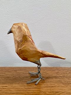 Rose Petal Bird (yellow w silver beak/legs)