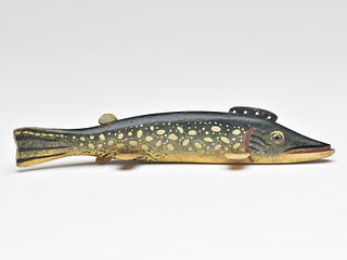 Pike fish decoy, Oscar Peterson, Cadillac, Michigan, 2nd quarter 20th century.