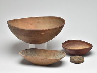 Four pieces of woodenware, Maine, last half 19th century.