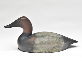 Hollow carved canvasback, Tom Chambers, Toronto, Ontario, 1st quarter 20th century.