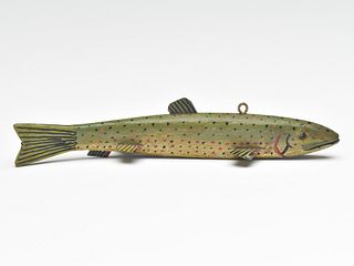 Trout fish decoy, Jess Ramey, Cadillac, Michigan, 2nd quarter 20th century.