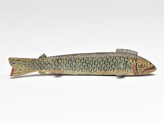 Trout fish decoy, Jess Ramey, Cadillac, Michigan, 2nd quarter 20th century.
