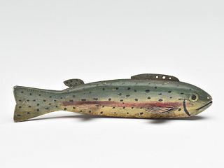 Rainbow trout fish decoy, Jess Ramey, Cadillac, Michigan, 2nd quarter 20th century.