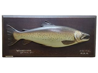 Very rare brown trout plaque, Hardy Brothers.