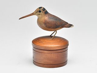 Wood cock on trinket box, Frank Finney, Cape Charles, Virginia.