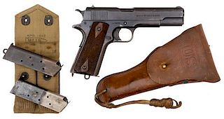 **US WWI Colt 1911 with Holster, Extra Clips and Magazine Pouch 