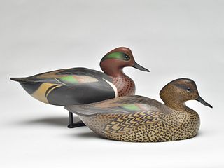 Pair of solid body greenwing teal, William Cranmer, Beach Haven, New Jersey.