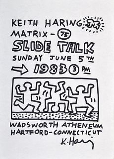 Keith Haring "Slide Talk" Flyer Drawing