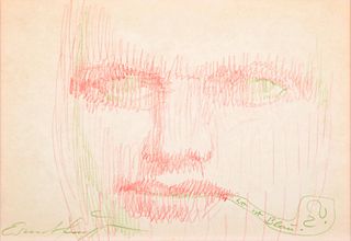 Ernst Fuchs Self Portrait Drawing