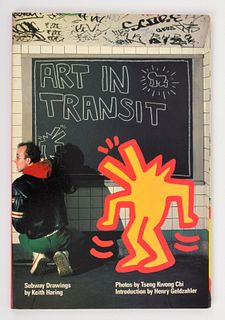 Keith Haring "Art in Transit" Book, Signed/Baby Sketch