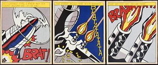 Roy Lichtenstein "As I Opened Fire" Screenprint Triptych