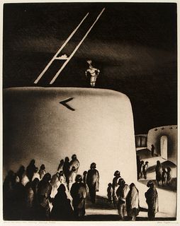 Gene Kloss, Eve of the Green Corn Ceremony - Domingo Pueblo, 1934