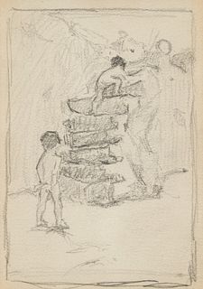 E. I. Couse, Untitled (Climbing the Kiva Steps)