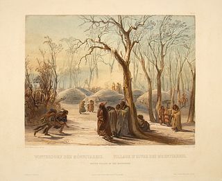 Karl Bodmer, Winter Village of the Minatarres, ca. 1832-1844