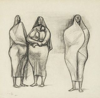 Francisco Zúñiga, Untitled (Three Native Figures)