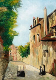 ELISÉE MACLET (Lyons-en-Santerre, 1881 - Paris 1962). "Street of Montmartre". Oil on canvas.