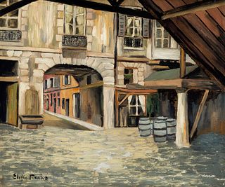 ELISÉE MACLET (Lyons-en-Santerre, 1881 - Paris 1962). "Street of Vieux Paris". Oil on canvas.