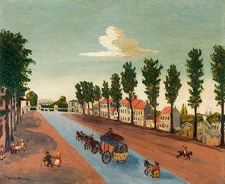 ELISÉE MACLET (Lyons-en-Santerre, 1881 - Paris 1962). "Road to Versailles". Oil on canvas.