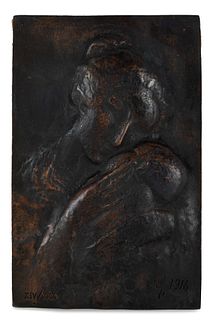 PABLO GARGALLO CATALÁN (Maella, Zaragoza, 1881 - Reus, Tarragona, 1934). "Maternity", 1916 Relief in bronze, copy XIV/XXXV.