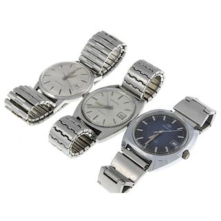 TISSOT - a group of seven watches, to include bracelet and wrist watches. All recommended for spares