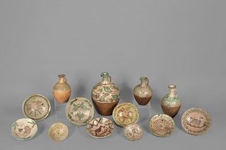 Spanish Colonial, Peru, Collection of Talavera Vessels, 18th - 19th Century