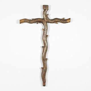 Spanish Colonial, Mexico, Solid Wood Cross, 18th Century