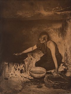 Edward S. Curtis, The Piki Maker - Hopi, 1906