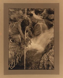 Edward S. Curtis, Watching for Salmon - Hupa (Variant)
