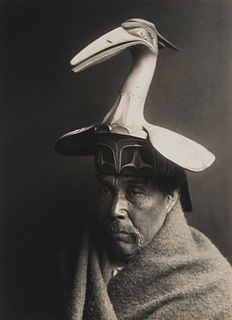 Edward S. Curtis, Untitled (Northwest Coast Man with Bird Headwear), ca. 1914