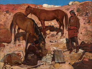 Harold Harrington Betts, Untitled (Navajo Riders, Oraibi, Arizona), 1906