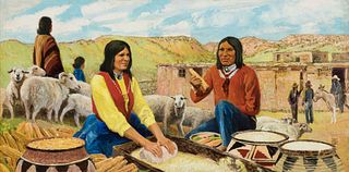 Robert Wesley Amick, Untitled (Navajo Grinding Corn)