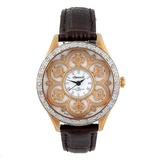 INGERSOLL - a Gems Renaissance wrist watch. Gold plated case with stainless steel case back, with fa