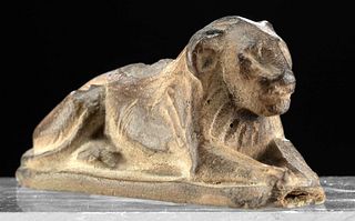 Egyptian Faience Recumbent Lion Amulet