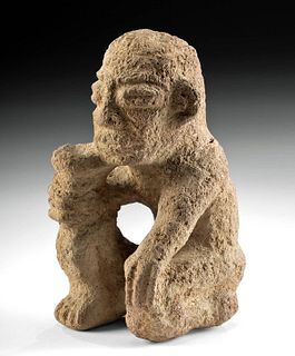 Costa Rican Stone Kneeling Figure
