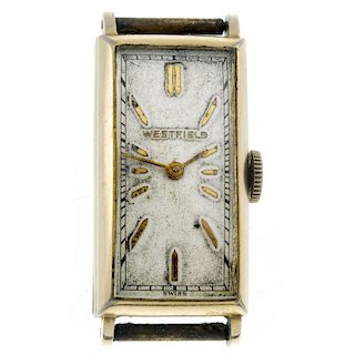 WESTFIELD - a gentleman's watch head. Gold plated case. Signed manual wind calibre 6AW. Silvered dia