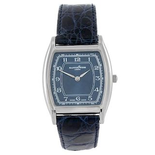MAPPIN & WEBB - a gentleman's wrist watch. Stainless steel case. Unsigned quartz movement. Blue dial