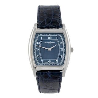 MAPPIN & WEBB - a gentleman's wrist watch. Stainless steel case. Unsigned quartz movement. Blue dial