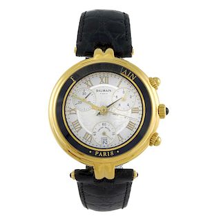 PIERRE BALMAIN - a gentleman's chronograph wrist watch. Gold plated case with stainless steel case b