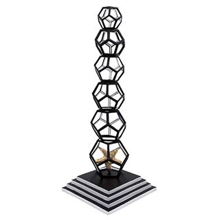 PEDRO FRIEDEBERG, Acumulación pentagonal rejuvenecedora, Firmada y fechada 2021, Escultura en bronce 6/8, 73 x 28 x 28 cm, Certificado | PEDRO FRIEDEB