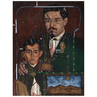 ARTURO ELIZONDO, Mi padre, mi cuerpo, Firmado y fechado 93 al frente y al reverso, Óleo sobre tela, 200 x 152 cm, Copia de certificado | ARTURO ELIZON