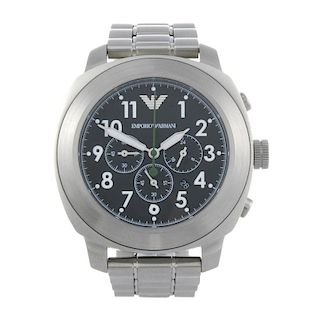 EMPORIO ARMANI - a gentleman's Delta chronograph bracelet watch. Stainless steel case. Reference AR-