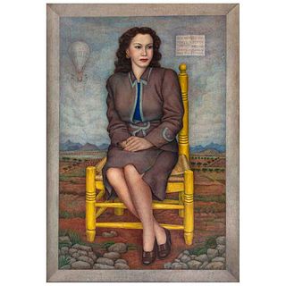 JUAN O'GORMAN, Retrato de Pepita Sánchez Patiño, Firmado y fechado 1947, Temple sobre fibracel, 70 x 48.7 cm, Con documentos | JUAN O'GORMAN, Retrato 