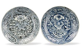 Two Chinese Blue & White Plates, Ming Dynasty