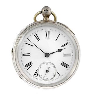 An open face pocket watch by E.Johnson & Son. Silver case, hallmarked Chester 1888. Signed key wind