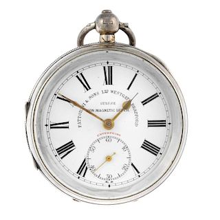 An open face pocket watch by Fattorini & Sons. Silver case hallmarked Birmingham 1855. Unsigned full