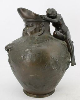 Bronze Figural Jug after Auguste Ledru