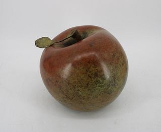 A Large Patinated Bronze Apple Unsigned